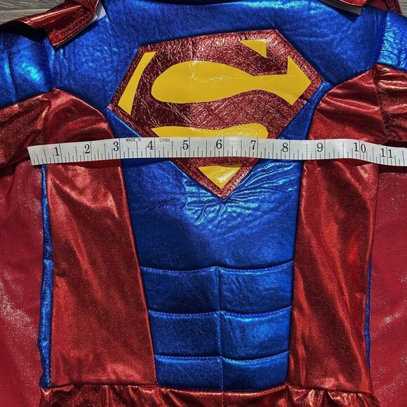 Superman Costume Kids Size Small Halloween Jumpsuit Cape Superhero Belt Shoe Cov - Picture 6 of 12